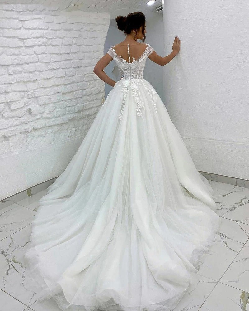 Elysian Off Shoulder Wedding Gown
