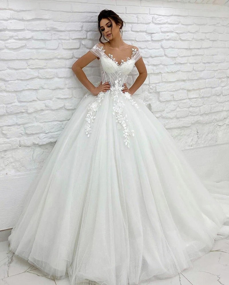 Elysian Off Shoulder Wedding Gown