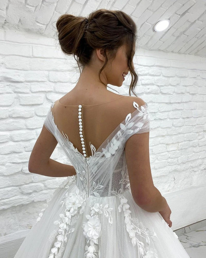 Elysian Off Shoulder Wedding Gown