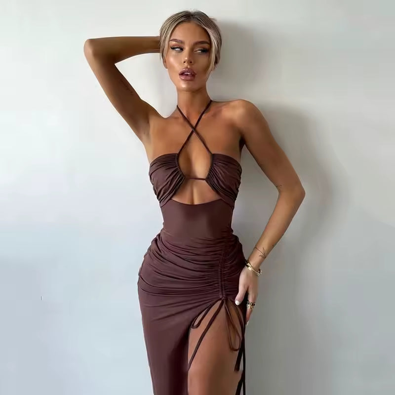 Backless Midi Bodycon Party Dress