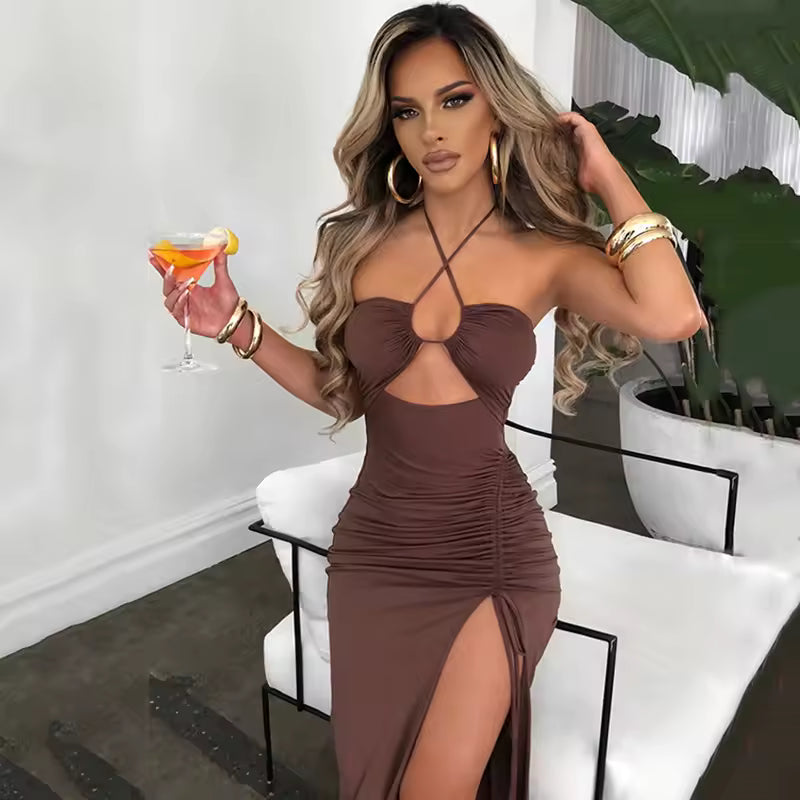 Backless Midi Bodycon Party Dress